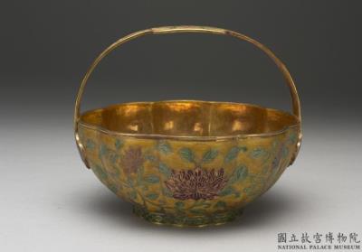 图片[2]-Gold champleve flower basket, Qing dynasty, Qianlong reign (1736-1795)-China Archive